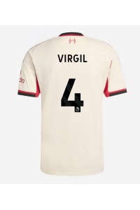 Liverpool Virgil van Dijk #4 Jalkapallovaatteet Vieraspaita 2025-26 Lyhythihainen